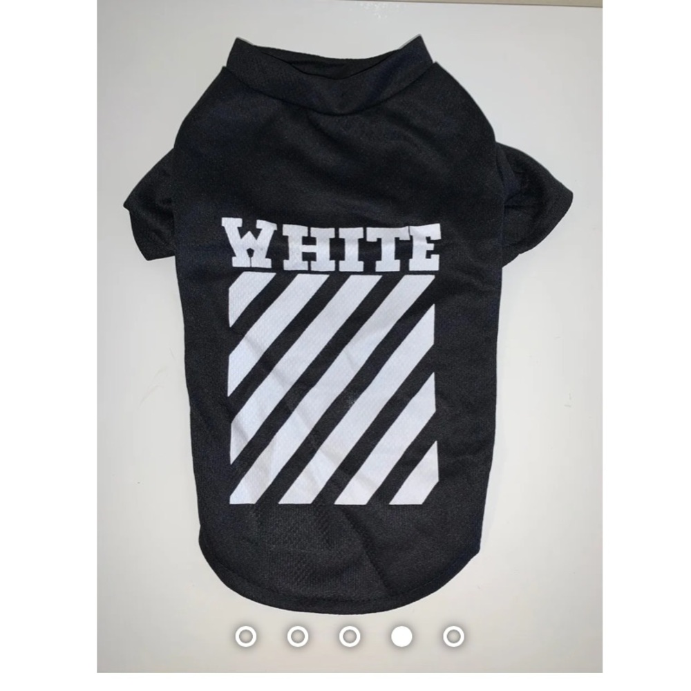 Woof White logo jersey for small dogs
